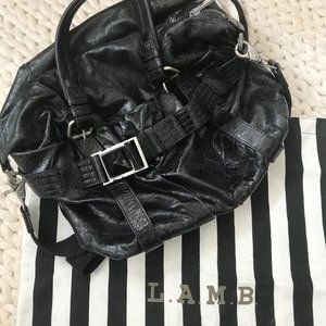 L.A.M.B. | Black Crinkled Leather Purse